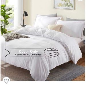 Twin size white plain duvet cover set. No insert included